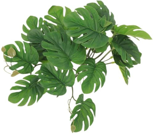 Hemobllo Artificial Hanging Plants Reptile Plant Terrarium Decor Hanging Leaf Ornament for Lizard Tank Hideout Natural Climbing Hide for Gecko Snake and Tortoise Habitat
