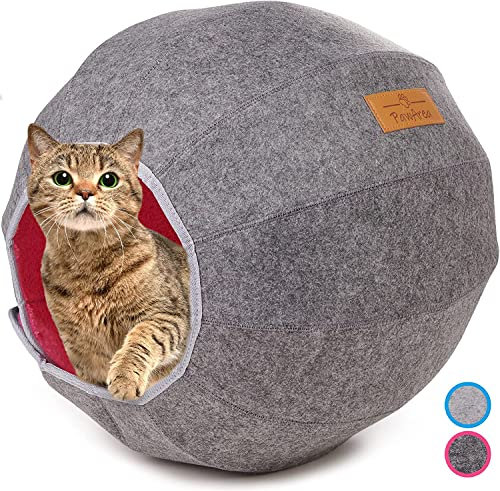PawArea Katzenhöhle | Einstellbarer Katzenkorb zum Schlafen | perfekte Kuschelhöhle für Ihre Katze | langlebig, stabil & modern | idealer Katzen Schlafplatz (Rosa)