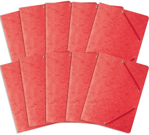 Einschlagmappe/Sammelmappe mit Gummi A4 Bantex, A4, 10 Stück-Packung rot
