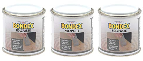 Bondex Holzpaste 3x150g Holzpaste Holzkitt Reparaturpaste zum ausbessern von Risse Löcher Kratzer Laminat Parkett Möbel und Holz (erle)