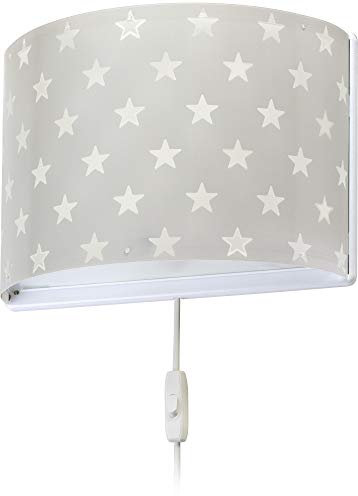 Dalber kinder Wandlampe, Kinderlampe Wandleuchte kinderzimmer Sterne Stars Grau, 81218L, E27