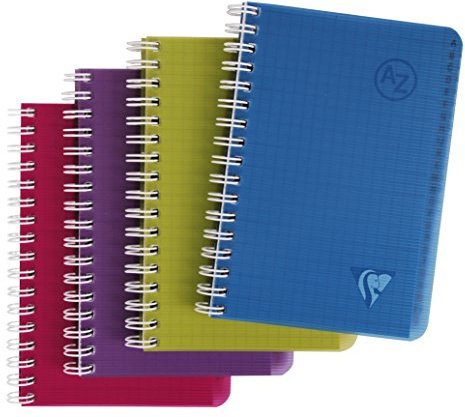 Clairefontaine 329225C - Packung mit 10 Kladden/Adressbuch Linicolor INTENSIVE 9,5x14 cm, 50 Blatt 90g kariert, farbig sortiert, 1 Pack