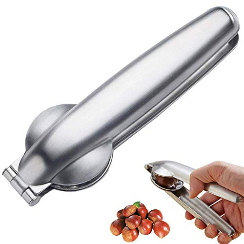 DUBENS Premium 2-in-1 Quick Chestnut Clip Nutcracker Scheller Walnut Tongs Metal Opener 304 Stainless Steel Kitchen Tools