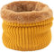 MoreChioce Damen Herren Winter Loop Schal, Warm Gestrickt Schlauchschal Unisex Elastisch Halswärmer Weich Fleecefutter Rundschal Loopschal Halstuch,Gelb