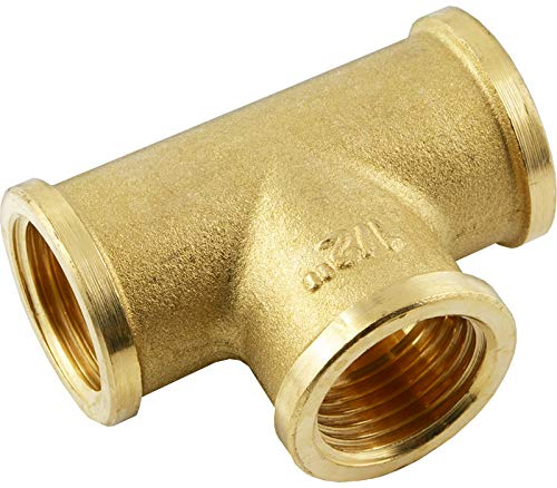 Fittingteile - T-Stück mit Innengewinde Druckluft Wasser Sanitär Fittinge (Werkstoff: Messing - Gewindegröße: G 3/8)