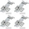 Bisagras para puertas, bisagra cocina con amortiguador de cierre suave, bisagra hidráulica para muebles para puerta de gabinete con marco de aluminio, 4 piezas ( Color : Silver , Size : Full Overlay )