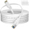 Lan Kabel 15 Meter Cat 6, Flach Netzwerkkabel Dünn 15m High Speed Gigabit Ethernetkabel RJ45 Internetkabel Weiß Patchkabel für Router Modem