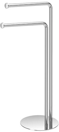 Inbagno Piantana Bagno Portasciugamani salvaspazio H 82 cm, 2 Braccia orientabili, in Acciaio (Cromato)