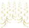 GAKA FAVOR 30 Stück Wirbel Deko Gold Spiralen Girlande Folien Deckenhänger DoppelSpiral Deko für Geburtstag, Hochzeit, Silvester oder Karneval Partydeko