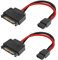 MEIRIYFA Lot de 2 câbles adaptateur d'alimentation SATA 15 broches mâle vers SATA 6 broches femelle