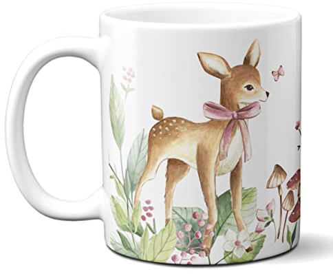 online-hut-Tasse - Kaffeebecher - Kaffeetasse - Lieblingstasse - Kindertasse - Reh - Rehkitz - Geschenkidee - LT-17