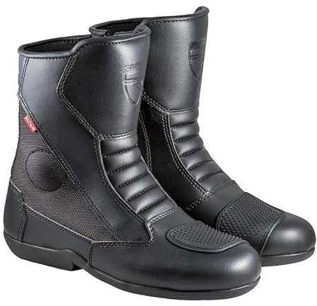 Stivali Moto CURVE Magnes WP Neri | Uomo e Donna | Microfibra | Uso urbano | Protezioni caviglia e tallone, dettagli riflettenti, cerniera | CE, 40 EU