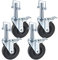 VEVOR Ruedas Giratorias de Goma para Andamios, 12 cm, Ruedas Giratorias de 360° con Doble Bloqueo, Juego de 4 Piezas, Capacidad de Carga 127 kg por Rueda, para Carros, Muebles, Industrias