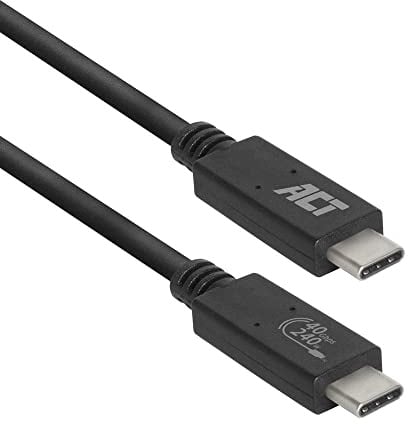 ACT USB 4 Kabel Type C, 40Gbps, 0,8M, USB-IF Zertifiziert – AC7451 | Thunderbolt 3, 5K oder Dual 4K@60Hz Video für Monitor, EPR 240W Laden