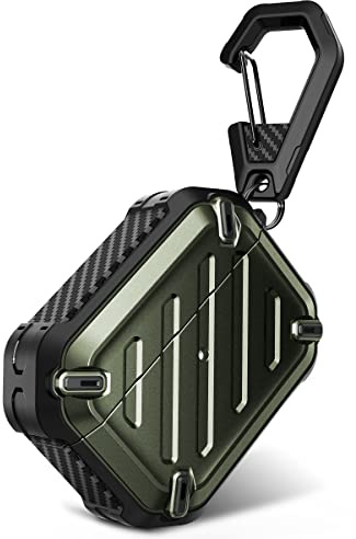 Supcase Unicorn Beetle Pro Series Ganzkörper Robuste Schutzhülle mit Karabiner für Air Pods Pro (2022/2019), Dunkelgrün