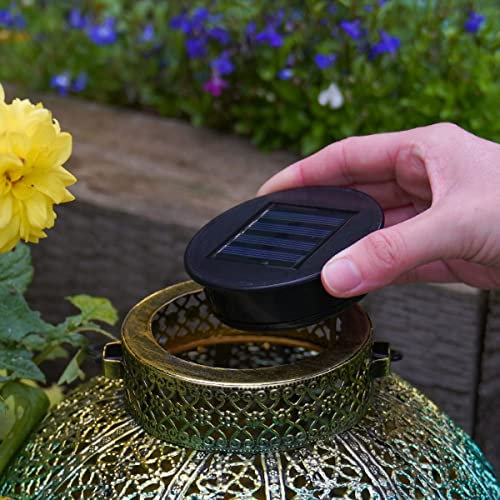 Festive Lights - 8cm Round Replacement Solar Module for Lanterns - Colour Changing, Cool & Warm White LED, Integrated Panel - Easy Install, Outdoor Garden Light, IP44, CE Certified, Batteries Included