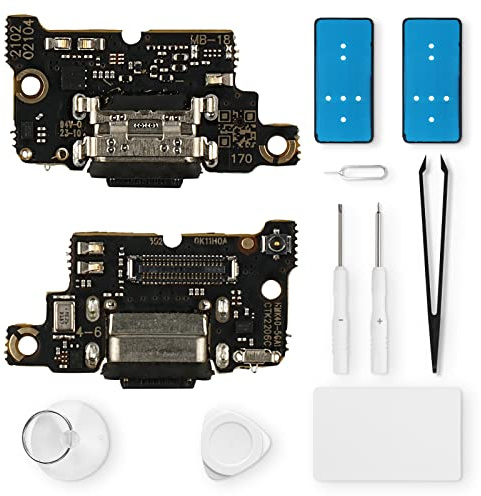 Eonpam Conector de Carga para Poco F3/Xiaomi Mi 11i Puerto de Carga Reemplazo Conector con Auriculares Jack Micrófono + Kit de Reparación