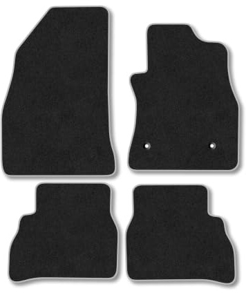 Vauxhall Combo (2012-2018) [Crew Van] Carpet Car Mats | Grey Edge Trim Tailored Fit Floor Mats Full Coverage Protection Accessories Easy Clean Anti Slip Made in the UK