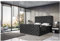 MEBLINI King Boxspringbett mit Bettkasten - Gepolstert Doppelbett mit Matratze und Topper - Polsterbett mit Stauraum - Bett mit Kopfteil - Stauraumbett - Duke - 200x200 - H3/Schwarz Samt