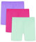 Auranso 3 Paar Radlerhose Kinder Kurze Hose Mädchen Baumwolle Shorts Sporthose Leggings 128 134 140 146 152 158 164 12-14 Jahre Rosa/Violett/Grün
