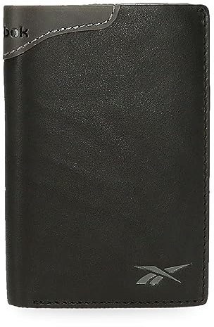 Reebok Club Vertikale Geldbörse mit Geldbörse Schwarz 8,5 x 11,5 x 1 cm Leder, Schwarz, Talla única, Vertikale Geldbörse mit Geldbörse