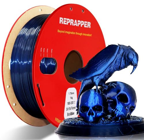 RepRapper Glitter Schwarz Blau Verlauf 3D-Drucker-Filament, Schöner Farbwechsel 1,75 Silk PLA, Dual Color 1KG PLA-Filament (2,2 lbs), Farbverschiebung 3D-Druck-Filament für 3D-Drucker