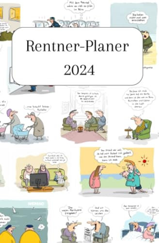 Rentner Planer 2024 | witzige Cartoons | inspirierende Sprüche | Geschenkkalender