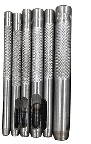 OSALADI 6pezzi Perforatori Per Pelle Puncher Per Cintura Carbonio Con Misure Per Artigianato Abbigliamento e Borse