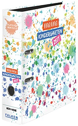 Original Falken 10er Pack Motivordner-Kindergarten mit Einstecktasche. Made in Germany. 8 cm breit DIN A4 Motiv Dschungel, Ringordner Aktenordner Briefordner Büroordner Plastikordner