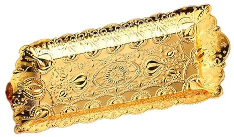 Mikinona Metall Obst-servierplatte Rechteckige Servierplatte Aus Metall Obstplatte Für Zuhause Aufbewahrungsplatte Für Obst