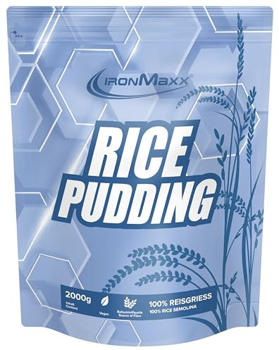 IronMaxx Rice Pudding – 2000g Beutel | Hochwertiges Instant Reismehl zur Zubereitung von Reispudding | Veganer Reis Pudding als fettarme und zuckerarme Quelle für Energie
