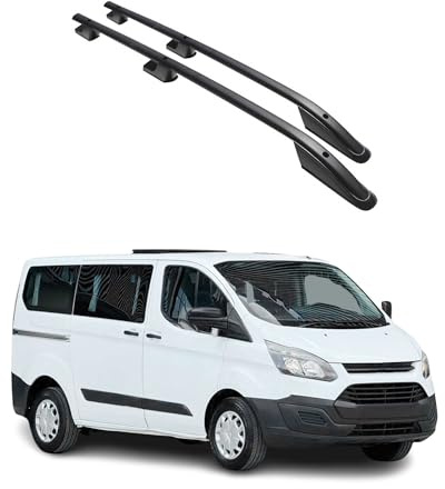 Alu Dachreling kompatibel mit Ford Transit Tourneo Custom 2012-2024 Kurzer ABE Schwarz
