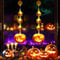 PhilzOps Halloween Fenster Lichter, 2 Stück 13 LED Herbst Deko Kürbis Fenster Lichterketten Innen Batterie mit Timer Hängende Halloween Fensterlichter für Garten Balkon Haus Tür Party Bäume, Warmweiß