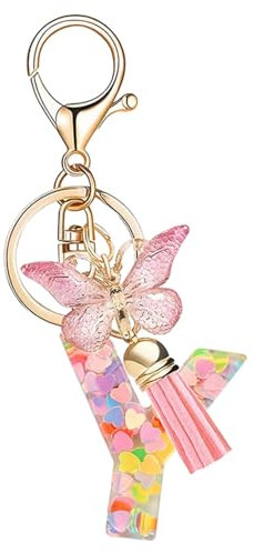 Porte clés Initiale Porte clé pour Femme Fille Personnalisée Lettres Keychain - Y