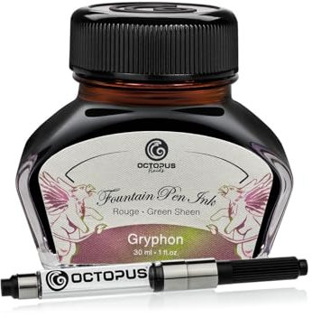 Octopus Fluids Sheen Fountain Pen Ink with Converter Gryphon Brown 30ml