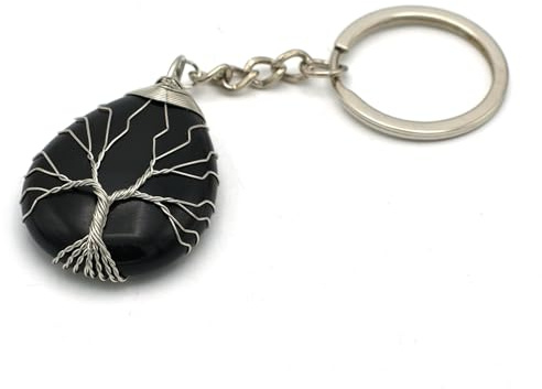 Miracles Minéraux Porte clé Pierre Naturelle arbre de vie| Produit Artisanal| Fabrication française| Bien être| lithothérapie