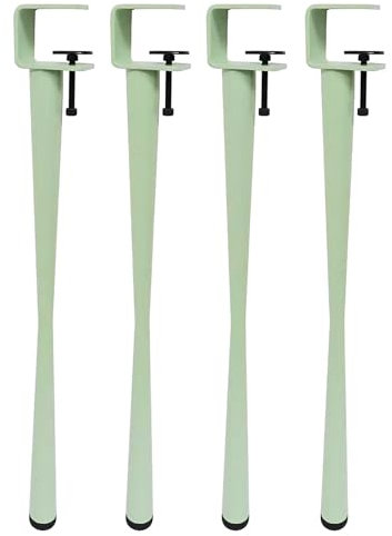 Pied de Table Metal, Pied de Table Basse, Pas Besoin de Percer Des Trous, Pince Reglable pour Pieds de Table, avec Coussin de Protection Du Sol, pour Pied de Bureau Basse, Pied Table a Manger(Green,71