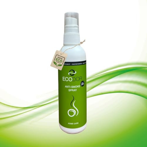 Ecodor EcoSmoke 250ml Eliminador de Olor a Humo | Elimina el Olor a Humo | Neutraliza Olores de Tabaco y Quemado | Spray Anti-Humo 100% Orgánico | Elimina la Nicotina | Enzimas Vegetales