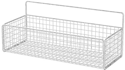 Jwthee 2 hängende Küchenkörbe, kleine Draht-Aufbewahrungskörbe mit spurlosem Aufkleber, Küche, Lebensmittel, Speisekammer, Badezimmer, Regal, Aufbewahrung, ohne Bohren, Wandmontage (Weiß)