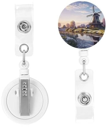 Porte-badge rétractable avec clip de ceinture en plastique léger et rétractable pour carte d'identité, porte-clés, porte-nom mignon avec un porte-badge traditionnel pour employés de bureau