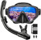 JEMULICE Masque de Plongée pour Adulte, Masque Plongee Anti-Buée et Anti-Fuite avec Champ de Vision Panoramique à 180°, Masque Plongée Adulte avec Tuba de Plongée Étanche, Masque Tuba Unisexe