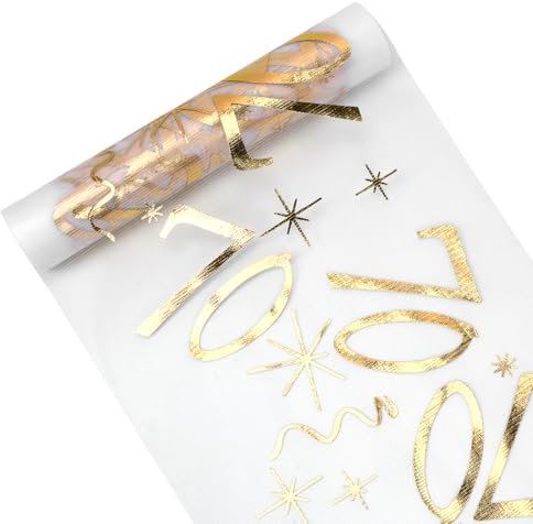 Tischläufer 70 Geburtstag, Tischdeko Geburtstag 28 cm x 10 m, Tischläufer Gold Rolle, Deko 70. Geburtstag Frau Mann, Tischdecke Tischband für Geburtstag Jahrestag Feier Party