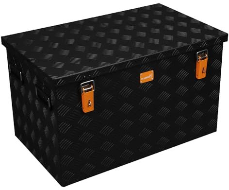 Alubox STRONG - BLACK EDITION ABX-R150 Aluminium Transportkiste aus 3mm Riffelblech 150 Liter in schwarz