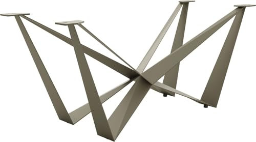 DELIFE Tischbeine Spider Metall Effektfinish Titan für Tischplatten ab 200 cm