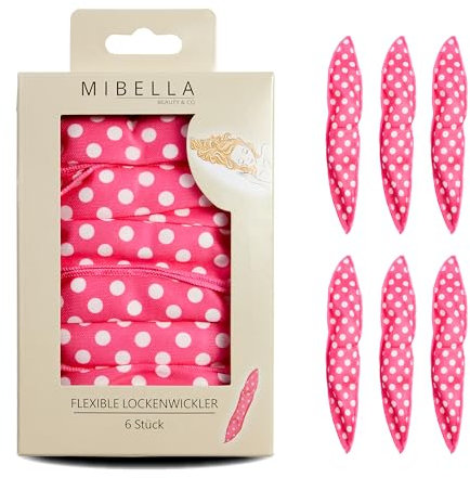 MIBELLA BEAUTY & CO Lockenwickler über Nacht ohne Hitze 6 Stück – Heatless hair curler für einfache Locken ohne Hitze im Schlaf – einfache Handhabung, sanft zum Haar