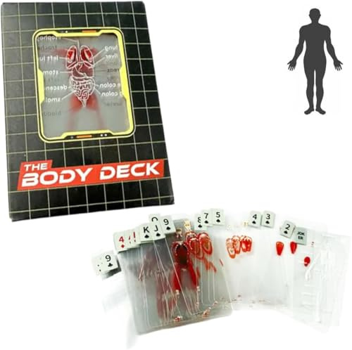 Eeiiey The Body Deck - Transparent Human Anatomy Cards With Mannequin Skeleton Design - Translucent Playing Cards Set