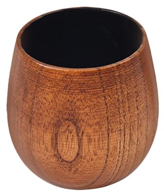 Generisch Vasos de madera, vasos de madera, juego de té, taza de agua hecha a mano, de madera maciza, taza para café, cerveza, té, zumo, leche (300 ml)
