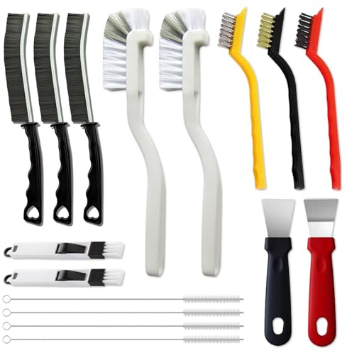 16Pcs Crevice Cleaning Brush Set, Hard Bristle Scrub Brushes Tools for Deep Cleaning Gap,Window Groove Cleaning Brush for Sliding Door, Sill, Tile Lines, Shutter, Corner, Sink, Teapot, Bottle (16 Pcs)
