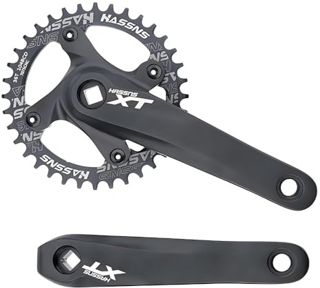 kefeimumu Fahrrad-Kurbelgarnitur, Aluminiumlegierung, quadratisch, konisch, für 8/9/10/11 Gänge, Mountainbike-Kurbelgarnitur, 170 mm Arm 104 BCD 32/34/36/38/40/42T Kettenblatt