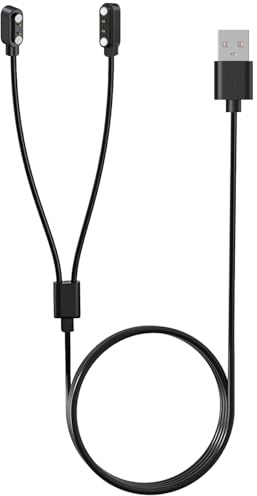 TwinkleHom [2 in 1 ] Universal Smart Watch Charger Magnetic USB Charging Cable for Reflex active Ticwatch Veryfit Skg Letsfit Cubitt YAMAY Willful Fitpolo Tozo Wyze Umidigi Blackview SmartWatch, 50cm